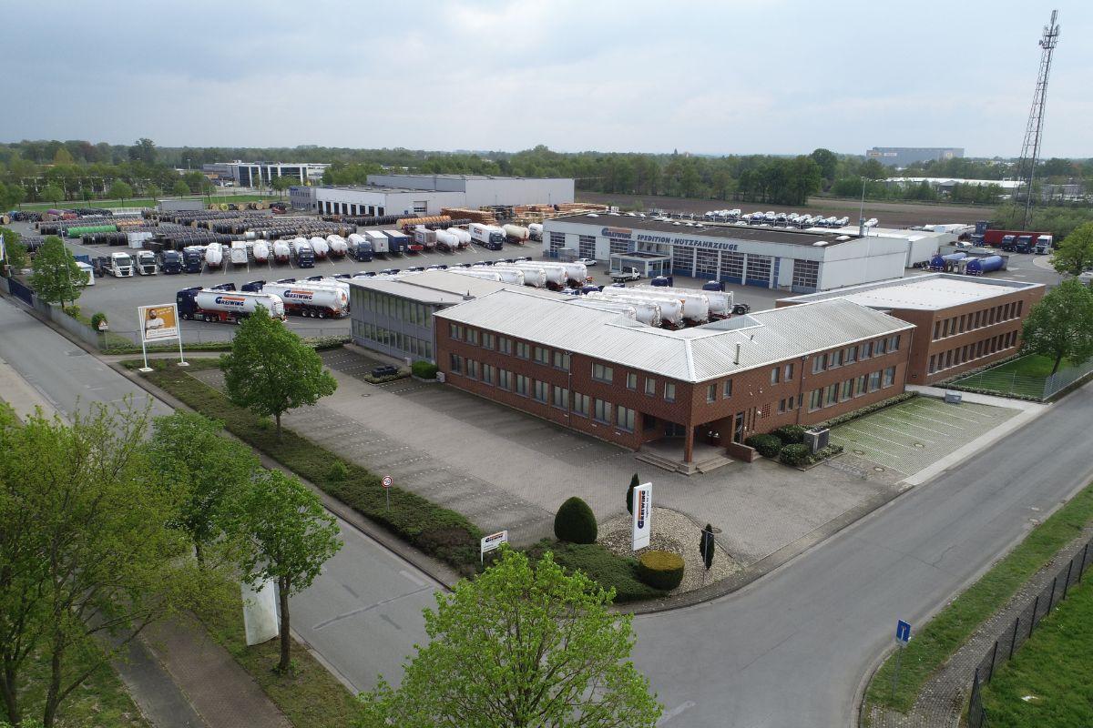 Drohnenaufnahme des Standortes Greven der GREIWING logistics for you GmbH Drohnenaufnahme des Standortes Greven der GREIWING logistics for you GmbH